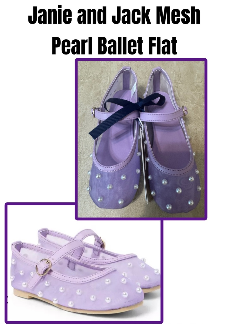 Janie and Jack Mesh Pearl Ballet Flat